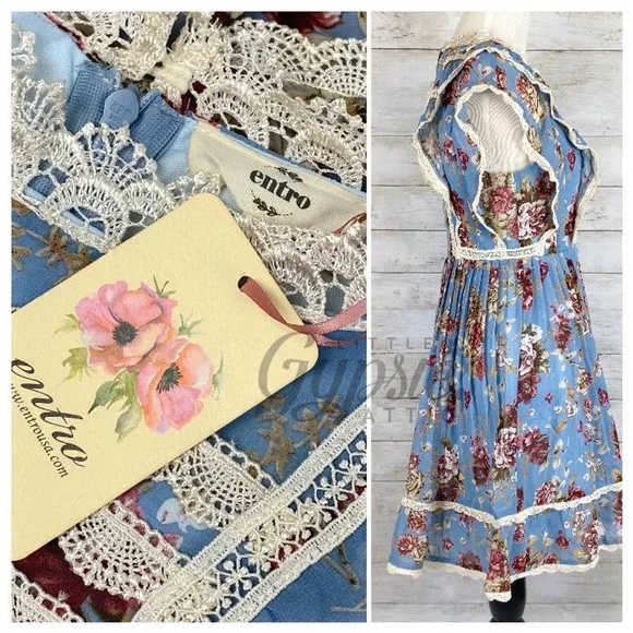 Entro Old Country Roses Farmhouse Mini Dress - Picture 12 of 12